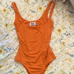 PRINCESS POLLY NEON ORANGE TANK TOP BODYSUIT